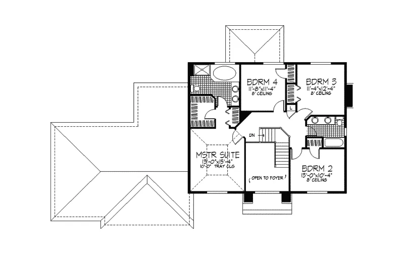 Florida House Plan Second Floor - Arundale Georgian Colonial Home 091D-0245 - Search House Plans and More