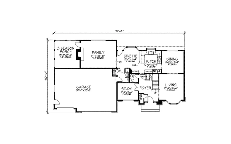 Traditional House Plan First Floor - Dukeland Traditional Home 091D-0247 - Search House Plans and More