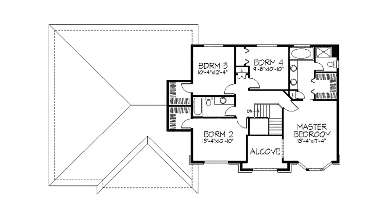 Traditional House Plan Second Floor - Dukeland Traditional Home 091D-0247 - Search House Plans and More