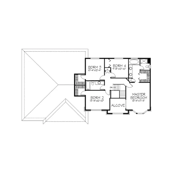 Colonial House Plan Second Floor - Dukeland Traditional Home 091D-0247 - Search House Plans and More