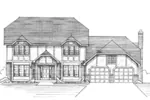 Tudor Style House Has Great Woodwork Trim And Hip Roof