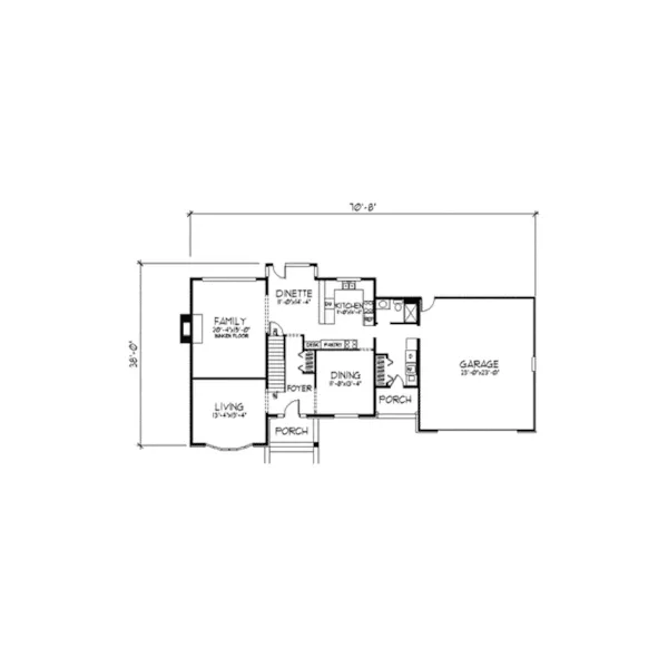 Traditional House Plan First Floor - High Farm English Tudor Home 091D-0249 - Search House Plans and More