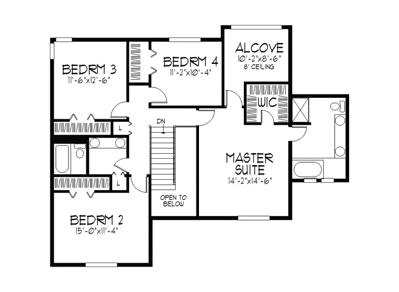 Tudor House Plan Second Floor - High Farm English Tudor Home 091D-0249 - Search House Plans and More
