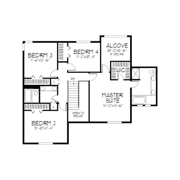 Traditional House Plan Second Floor - High Farm English Tudor Home 091D-0249 - Search House Plans and More