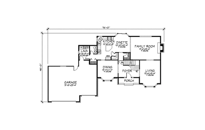 Traditional House Plan First Floor - Roseholt Tudor Style Home 091D-0250 - Shop House Plans and More