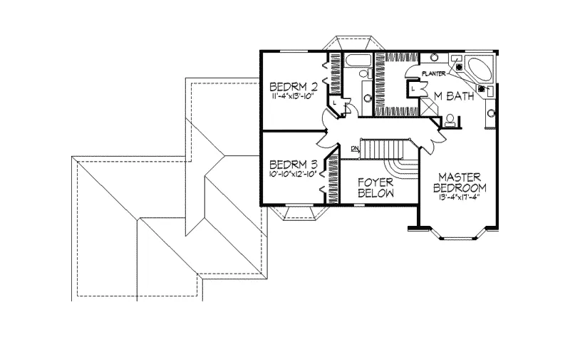 Traditional House Plan Second Floor - Roseholt Tudor Style Home 091D-0250 - Shop House Plans and More