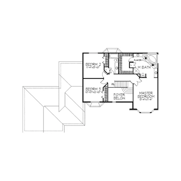 Tudor House Plan Second Floor - Roseholt Tudor Style Home 091D-0250 - Shop House Plans and More