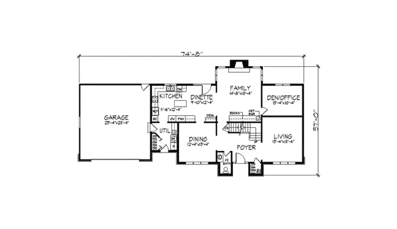European House Plan First Floor - Harrington Traditional Home 091D-0251 - Search House Plans and More