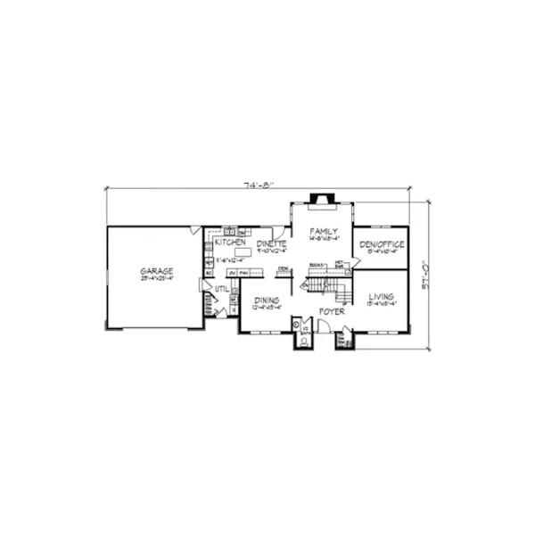 Colonial House Plan First Floor - Harrington Traditional Home 091D-0251 - Search House Plans and More