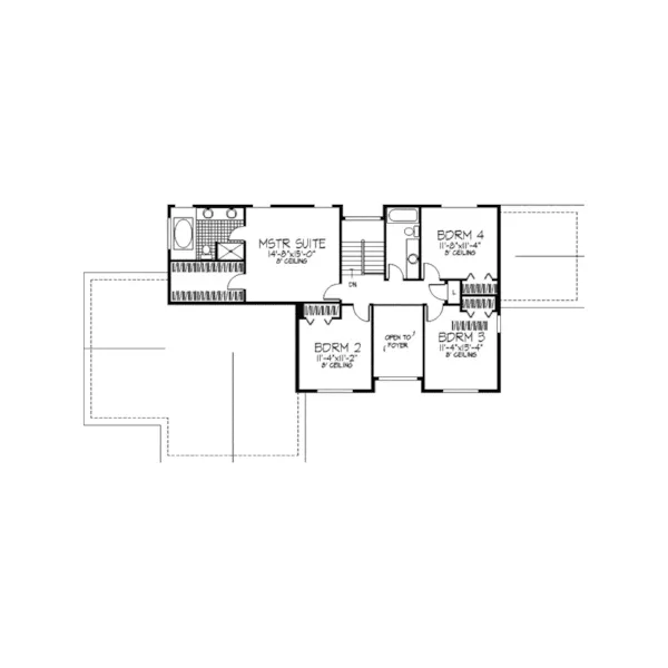 Traditional House Plan Second Floor - Marcella Place Traditional Home 091D-0252 - Shop House Plans and More