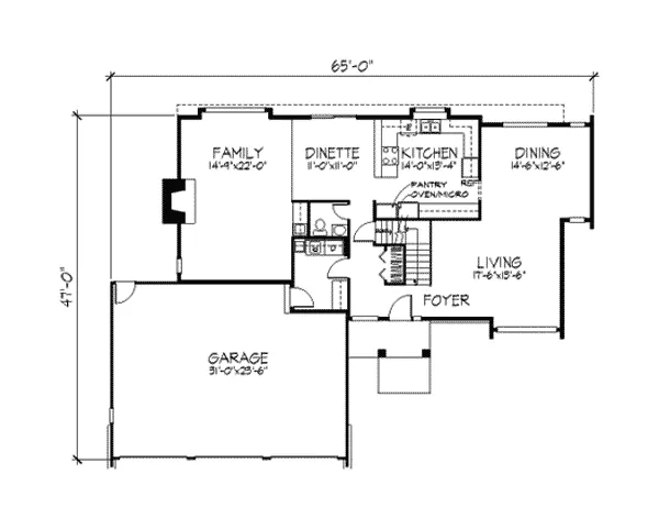 Traditional House Plan First Floor - Timberstone Contemporary Home 091D-0253 - Shop House Plans and More