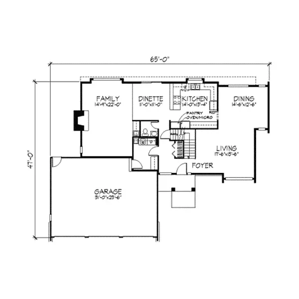 Contemporary House Plan First Floor - Timberstone Contemporary Home 091D-0253 - Shop House Plans and More