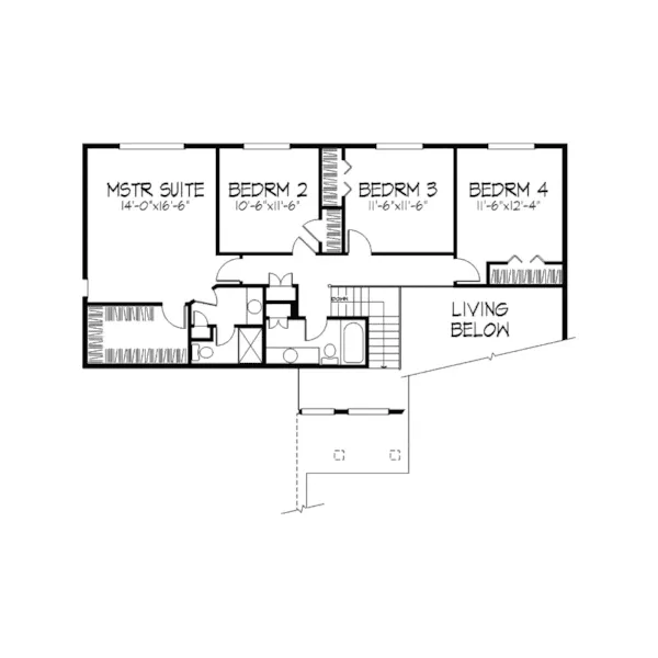 Contemporary House Plan Second Floor - Timberstone Contemporary Home 091D-0253 - Shop House Plans and More