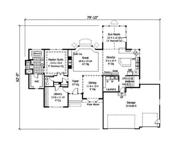 Sunbelt House Plan First Floor - Wensley Traditional Home 091D-0255 - Shop House Plans and More