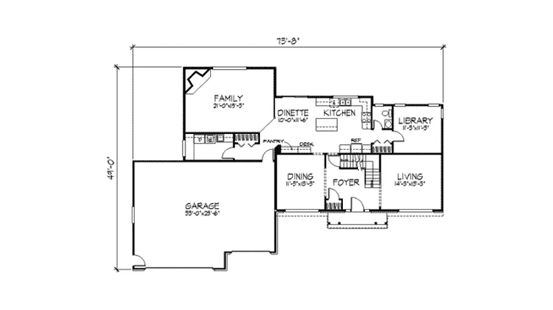 Country House Plan First Floor - Pebble Acres Tudor Home 091D-0258 - Shop House Plans and More