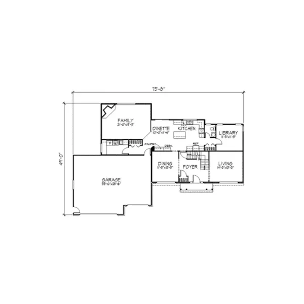 Tudor House Plan First Floor - Pebble Acres Tudor Home 091D-0258 - Shop House Plans and More