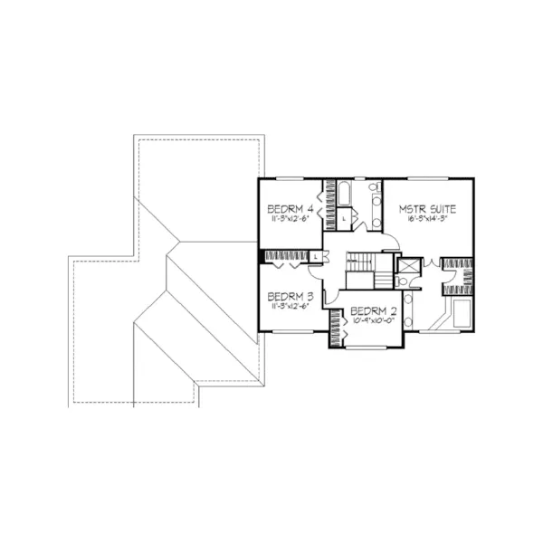 Tudor House Plan Second Floor - Pebble Acres Tudor Home 091D-0258 - Shop House Plans and More