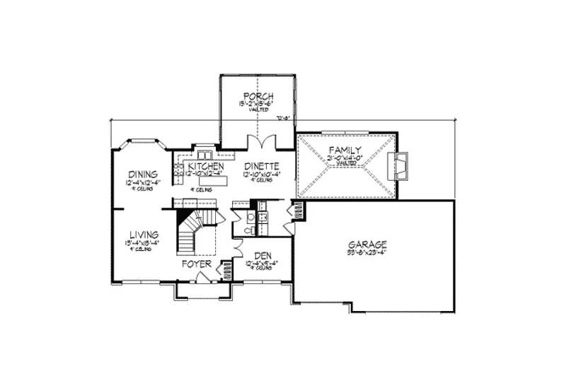 Georgian House Plan First Floor - Donnell Place Georgian Home 091D-0260 - Search House Plans and More