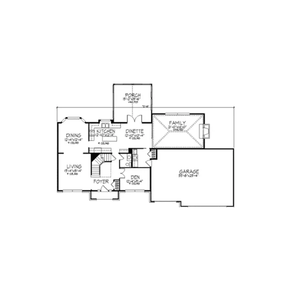 Traditional House Plan First Floor - Donnell Place Georgian Home 091D-0260 - Search House Plans and More