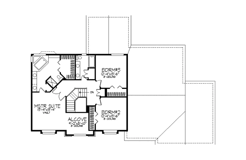 Traditional House Plan Second Floor - Donnell Place Georgian Home 091D-0260 - Search House Plans and More