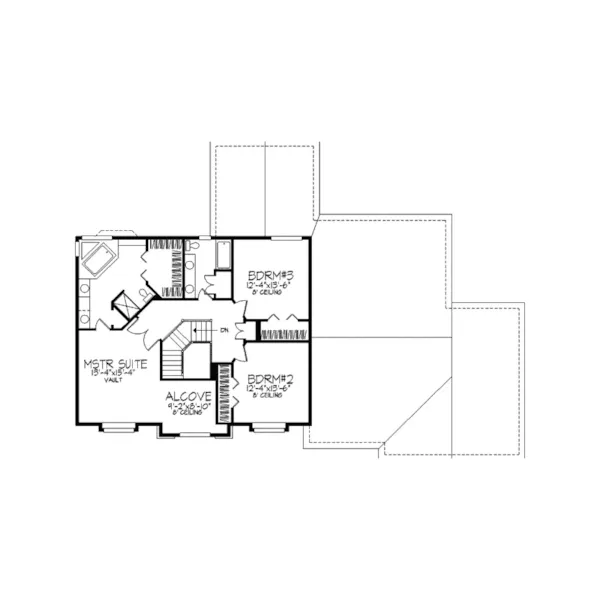 Traditional House Plan Second Floor - Donnell Place Georgian Home 091D-0260 - Search House Plans and More