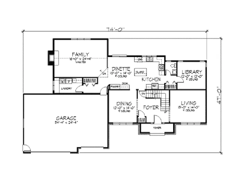 Tudor House Plan First Floor - Wieland Crest Tudor Home 091D-0261 - Shop House Plans and More