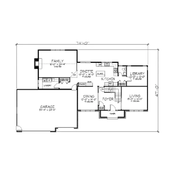 Traditional House Plan First Floor - Wieland Crest Tudor Home 091D-0261 - Shop House Plans and More