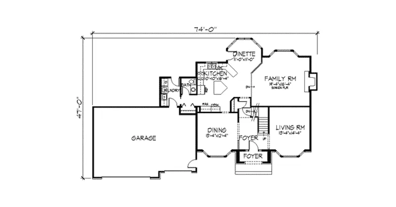 Colonial House Plan First Floor - Campisi Colonial Home 091D-0264 - Search House Plans and More