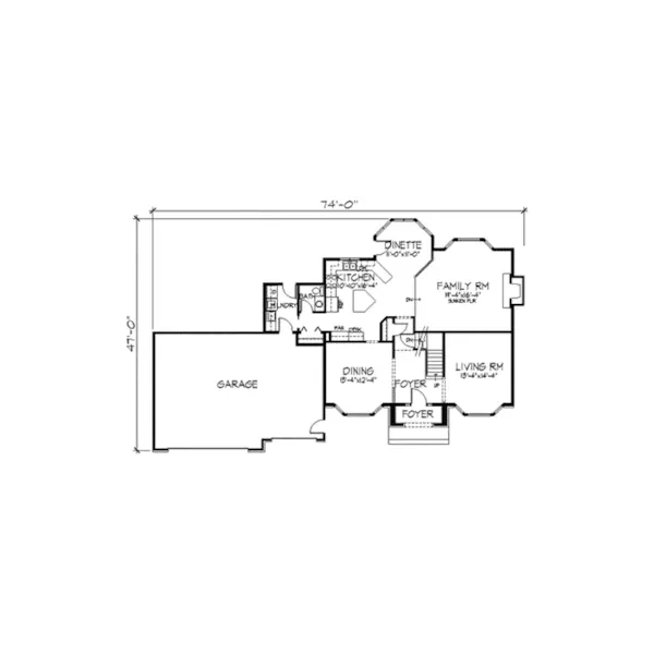 Traditional House Plan First Floor - Campisi Colonial Home 091D-0264 - Search House Plans and More