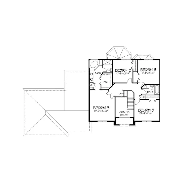 Traditional House Plan Second Floor - Campisi Colonial Home 091D-0264 - Search House Plans and More