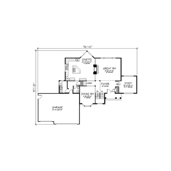 Sunbelt House Plan First Floor - Ferntrails Sunbelt Home 091D-0265 - Search House Plans and More