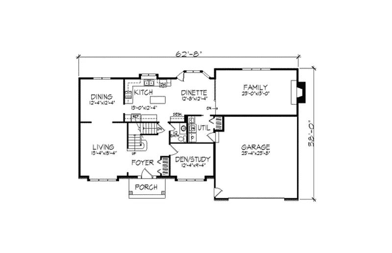 Tudor House Plan First Floor - Wickshire Colonial Home 091D-0266 - Shop House Plans and More