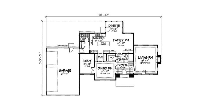 Santa Fe House Plan First Floor - Longridge Santa Fe Style Home 091D-0271 - Shop House Plans and More
