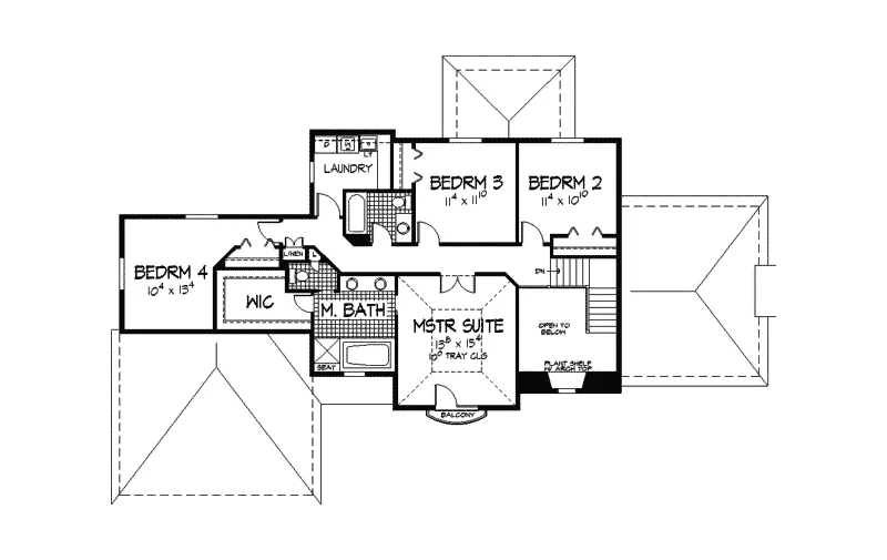 Adobe House Plans & Southwestern Home Design Second Floor - Longridge Santa Fe Style Home 091D-0271 - Shop House Plans and More