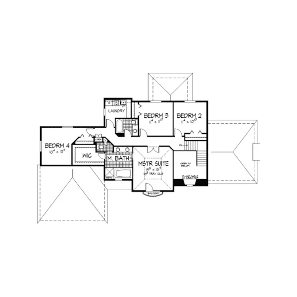 Sunbelt House Plan Second Floor - Longridge Santa Fe Style Home 091D-0271 - Shop House Plans and More