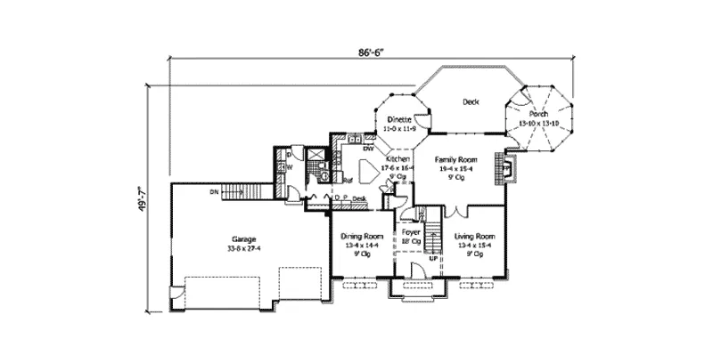 Colonial House Plan First Floor - Sweet Meadow Colonial Home 091D-0274 - Shop House Plans and More