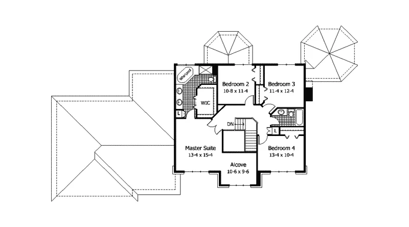 European House Plan Second Floor - Sweet Meadow Colonial Home 091D-0274 - Shop House Plans and More