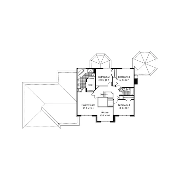 Colonial House Plan Second Floor - Sweet Meadow Colonial Home 091D-0274 - Shop House Plans and More