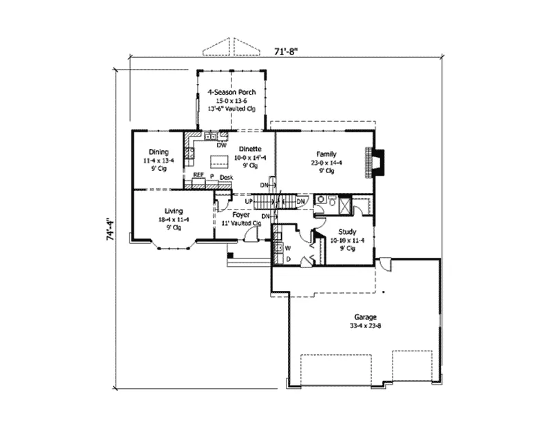 Country House Plan First Floor - Baylor Park Ranch Home 091D-0275 - Search House Plans and More