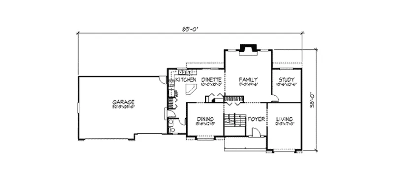 Craftsman House Plan First Floor - Valley Branch Craftsman Home 091D-0278 - Shop House Plans and More