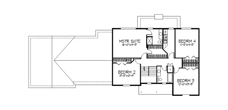 Tudor House Plan Second Floor - Valley Branch Craftsman Home 091D-0278 - Shop House Plans and More