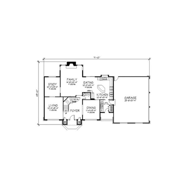 Colonial House Plan First Floor - Lorenzo Creek Southern Home 091D-0280 - Shop House Plans and More