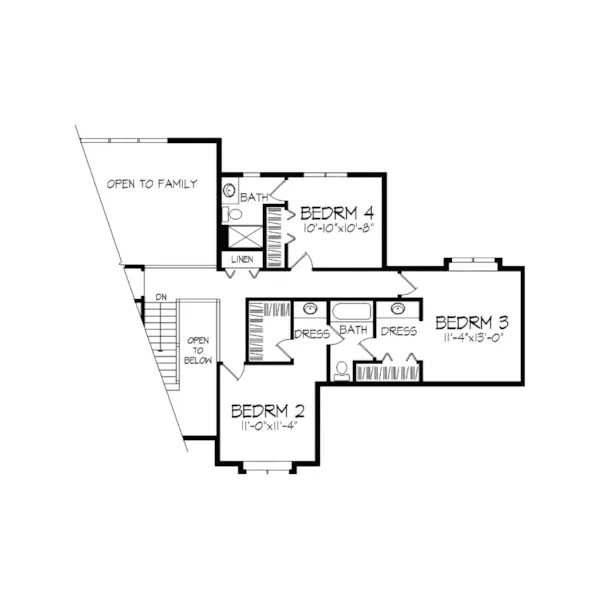 Tudor House Plan Second Floor - Charlene Cove Country Home 091D-0281 - Search House Plans and More