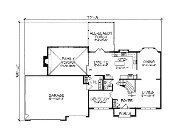 Colonial House Plan First Floor - Redbridge Georgian Country Home 091D-0285 - Shop House Plans and More