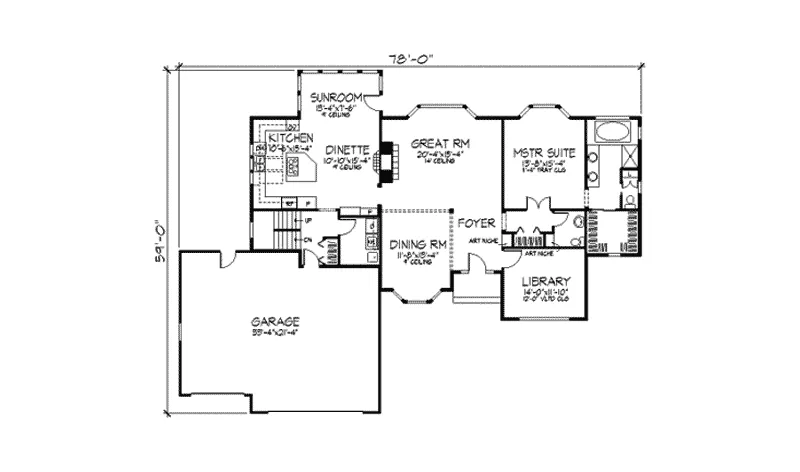 Sunbelt House Plan First Floor - Morgan Cove Traditional Home 091D-0286 - Shop House Plans and More