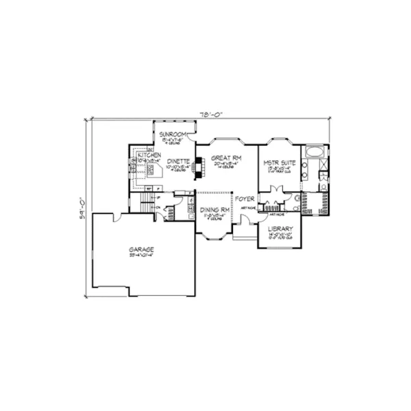 Sunbelt House Plan First Floor - Morgan Cove Traditional Home 091D-0286 - Shop House Plans and More