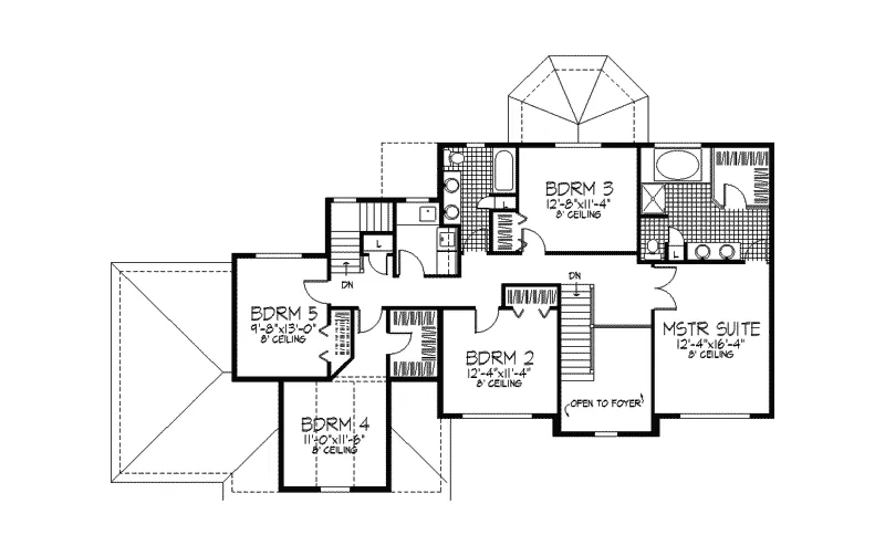 Traditional House Plan Second Floor - Warson Pine Georgian Home 091D-0287 - Shop House Plans and More