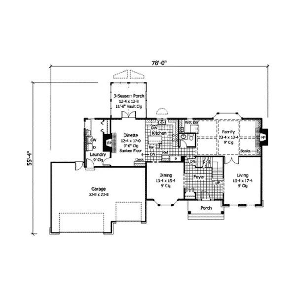 Southern House Plan First Floor - Clarkson Grove Southern Home 091D-0290 - Search House Plans and More