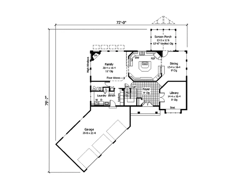 Southern House Plan First Floor - Primrose Place Modern Home 091D-0291 - Shop House Plans and More