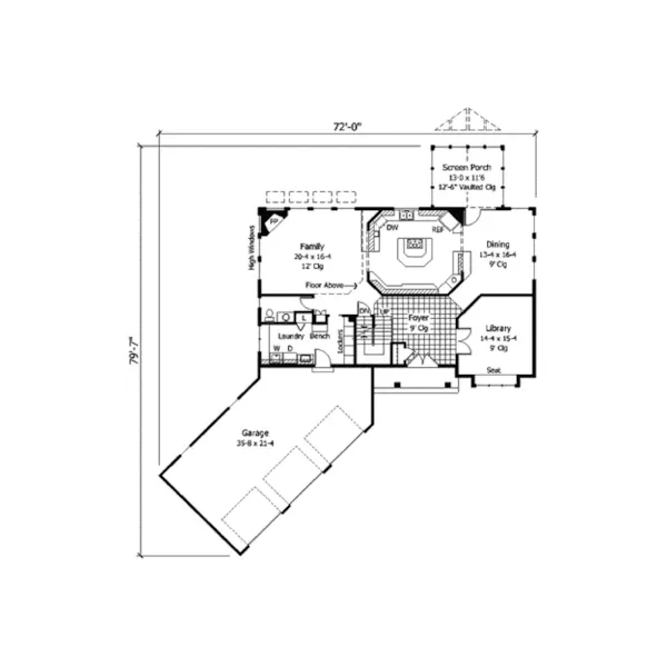 Modern House Plan First Floor - Primrose Place Modern Home 091D-0291 - Shop House Plans and More